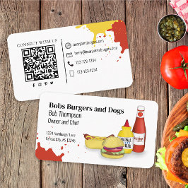 Verbindung mit mir | QR Code Einfache Hamburger Ho Visitenkarte