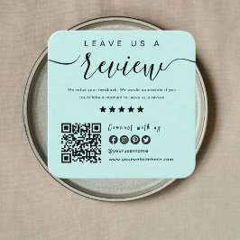 Verbindung mit QR Code Review US Tropical Blue Quadratische Visitenkarte