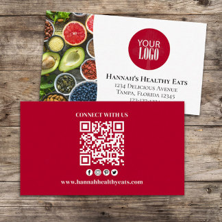 Verbindung mit uns | QR Code Einfaches Logo Modern Visitenkarte