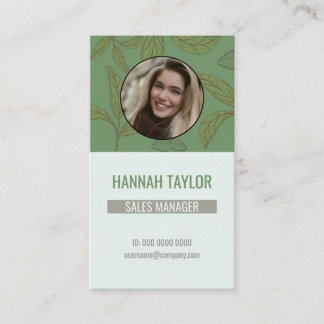 Verbindung mit uns | QR Code Green Tee Logo Busine Visitenkarte