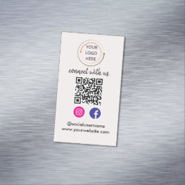 Verbindung mit uns | QR-Kodex für soziale Medien Magnetische Visitenkarte