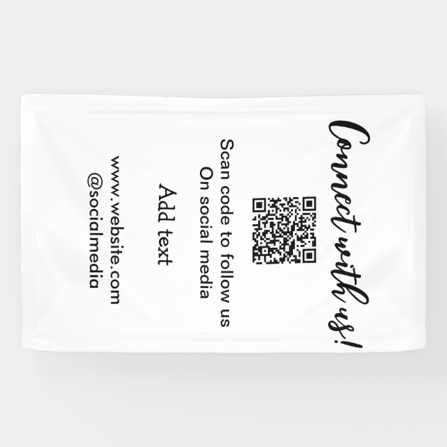 Verbindung mit uns Scan QR Code hinzufügen Website Banner (Horizontal)