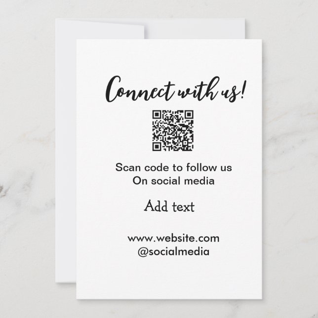 Verbindung mit uns Scan QR Code hinzufügen Website Einladung (Vorderseite)