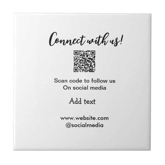 Verbindung mit uns Scan QR Code hinzufügen Website Fliese (Vorderseite)