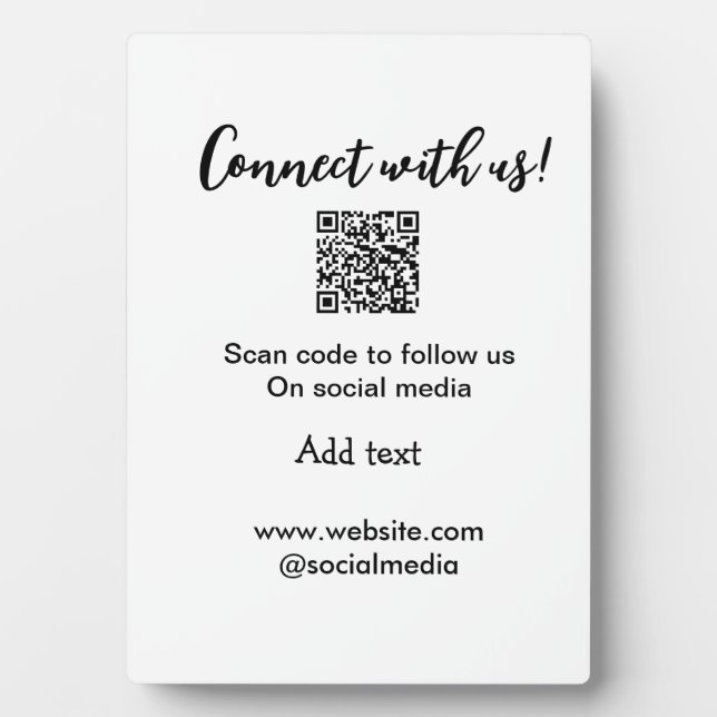 Verbindung mit uns Scan QR Code hinzufügen Website Fotoplatte (Vorderseite)