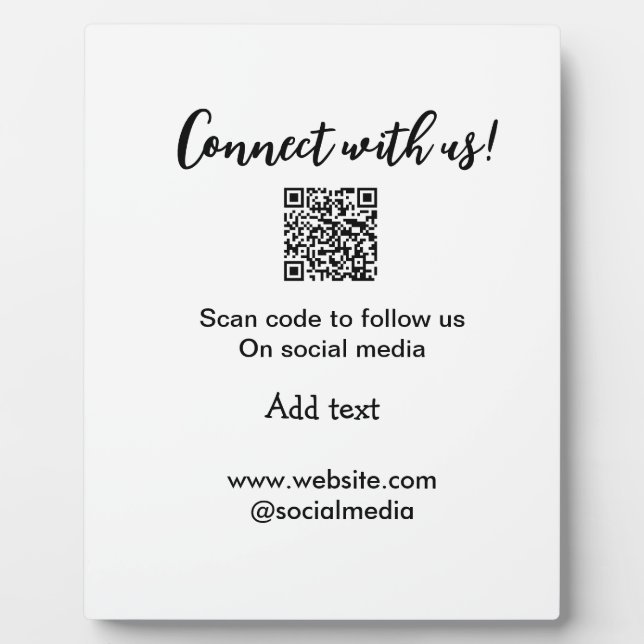 Verbindung mit uns Scan QR Code hinzufügen Website Fotoplatte (Vorderseite)