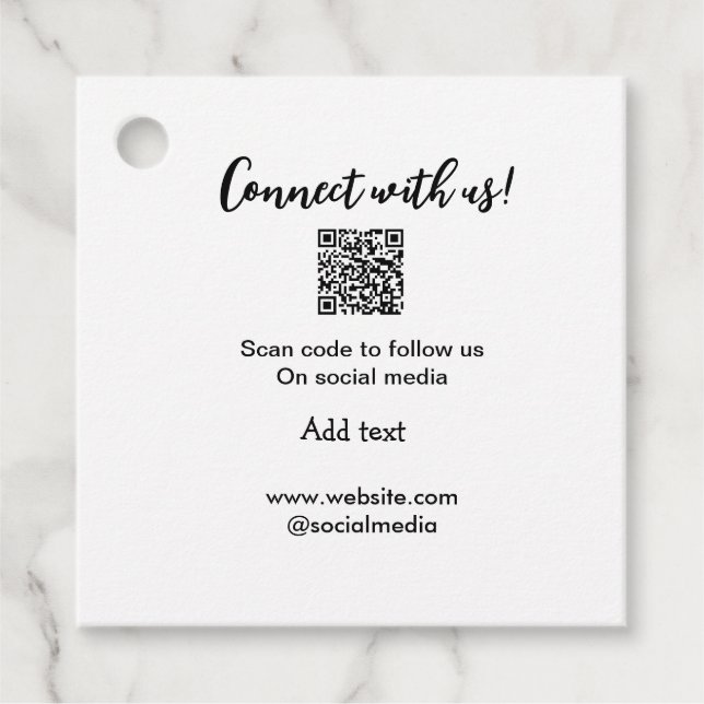 Verbindung mit uns Scan QR Code hinzufügen Website Geschenkanhänger (Vorderseite)