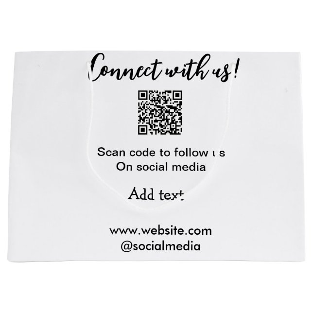 Verbindung mit uns Scan QR Code hinzufügen Website Große Geschenktüte (Vorderseite)