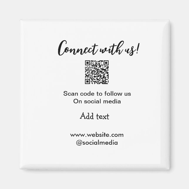 Verbindung mit uns Scan QR Code hinzufügen Website Magnet (Vorne)