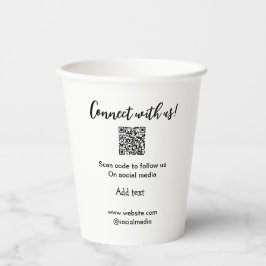 Verbindung mit uns Scan QR Code hinzufügen Website Pappbecher