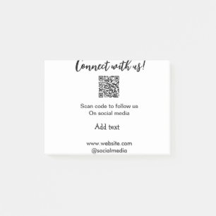 Verbindung mit uns Scan QR Code hinzufügen Website Post-it Klebezettel