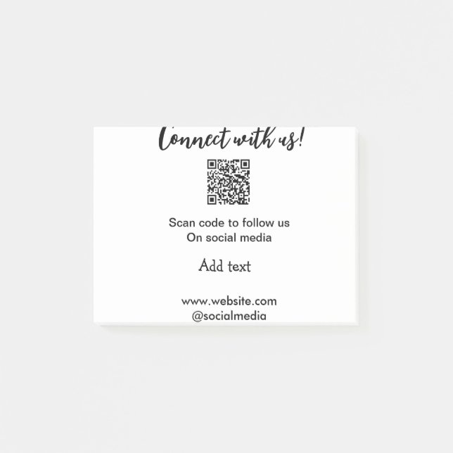 Verbindung mit uns Scan QR Code hinzufügen Website Post-it Klebezettel (Vorderseite)