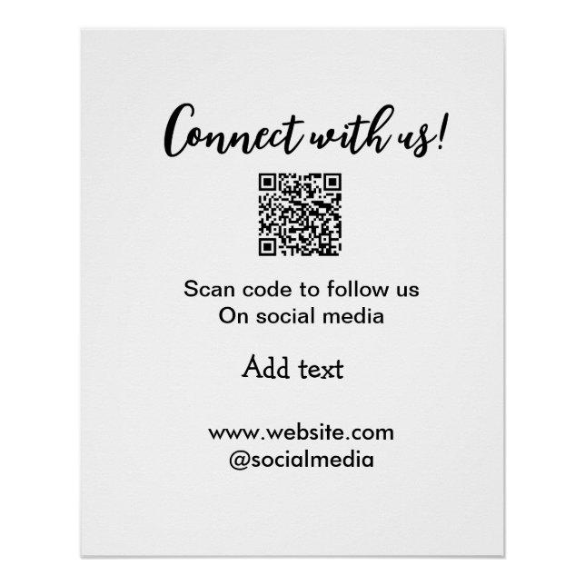 Verbindung mit uns Scan QR Code hinzufügen Website Poster (Vorderseite)
