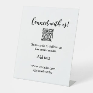 Verbindung mit uns Scan QR Code hinzufügen Website Sockelschild