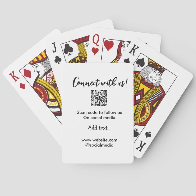 Verbindung mit uns Scan QR Code hinzufügen Website Spielkarten (Rückseite)