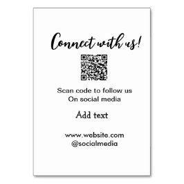 Verbindung mit uns Scan QR Code hinzufügen Website Tischnummer