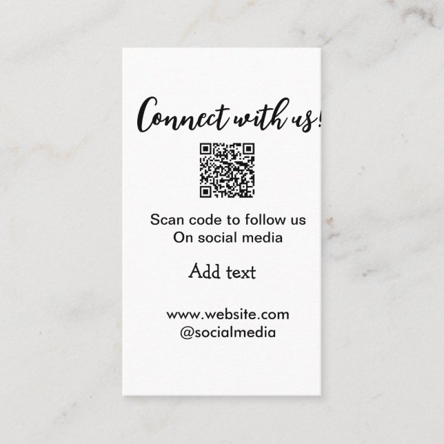 Verbindung mit uns Scan QR Code hinzufügen Website Visitenkarte (Vorderseite)