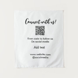 Verbindung mit uns Scan QR Code hinzufügen Website Wandteppich