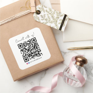 Verbindung mit unserem Facebook Instagram QR-Code Quadratischer Aufkleber
