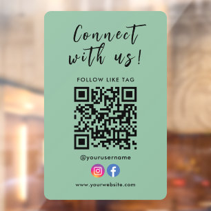 Verbindung mit unserem Facebook Instagramm Qr Code Fensteraufkleber