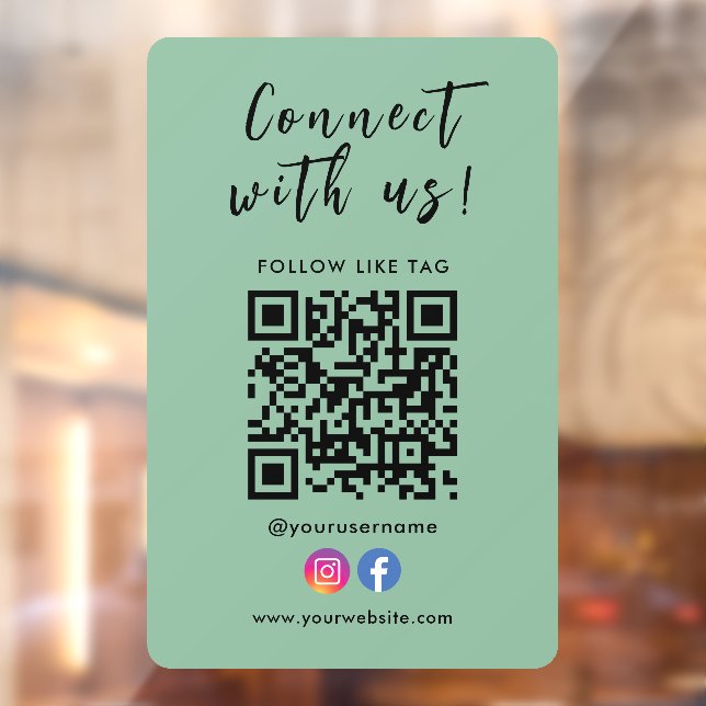 Verbindung mit unserem Facebook Instagramm Qr Code Fensteraufkleber (Blatt 2)