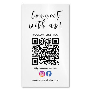 Verbindung mit unserem Facebook Instagramm Qr Code Magnetische Visitenkarte