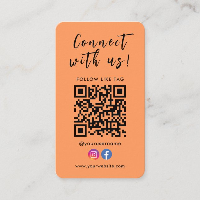 Verbindung mit unserem Facebook Instagramm Qr Code Visitenkarte (Vorderseite)