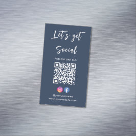 Verbindung mit US Instagram Facebook Qr Code Navy Magnetische Visitenkarte