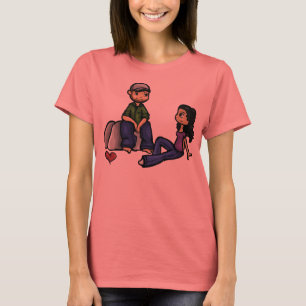 Verbindung u. Spitzen- T-Shirt
