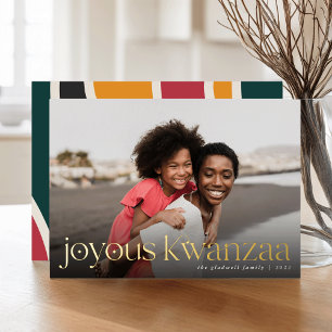 Verbindung   Vollständiges Foto Joyous Kwanzaa Folien Feiertagskarte