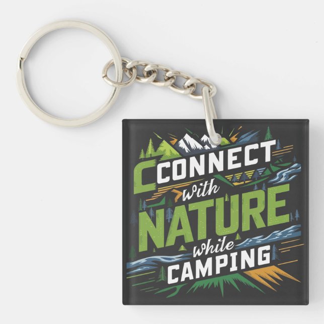 Verbindung zur Natur während des Campings Schlüsselanhänger (Vorderseite)