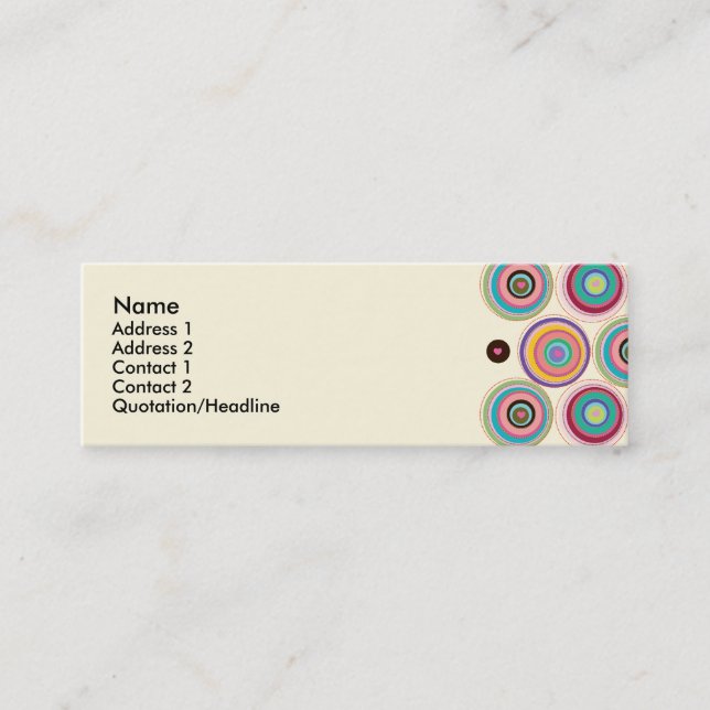 Verbindungs-Herz-Visitenkarte-Schablone Mini Visitenkarte (Vorderseite)