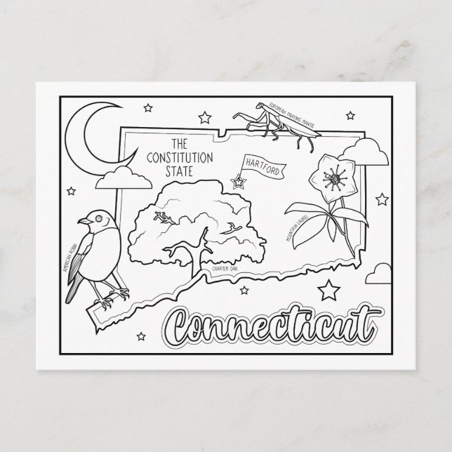 Verbindungsfarbenkollage Postkarte (Vorderseite)
