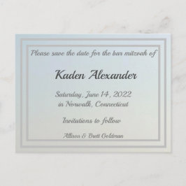 Verblasenes Blue Ombre Save the Date Postkarte