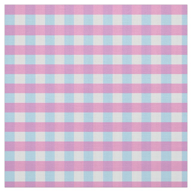 Verblasenes Pink Blue Gingham Stoff (Muster)