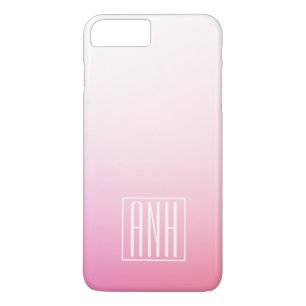 Verblassende rosa Ombre-Abstufung & Ihre Initialen Case-Mate iPhone Hülle