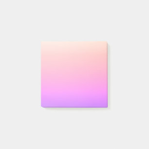 Verblassendes Pfirsichrosa und lila farbenfrohes O Post-it Klebezettel