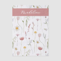 Verblasst rosa Wildblumen-Wasserfarben-Monogramm