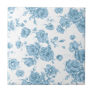 Verblasste blaue französische Toile Fliese
