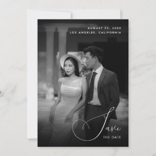 Verblasste dunkle Fotografie alte Hochzeit im Vint Save The Date