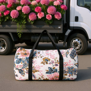 Verblasste Eleganz Chinoiserie Blumenmuster Duffle Bag