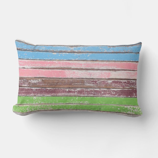 verblasste Farbe auf Holz Lendenkissen (Vorderseite)