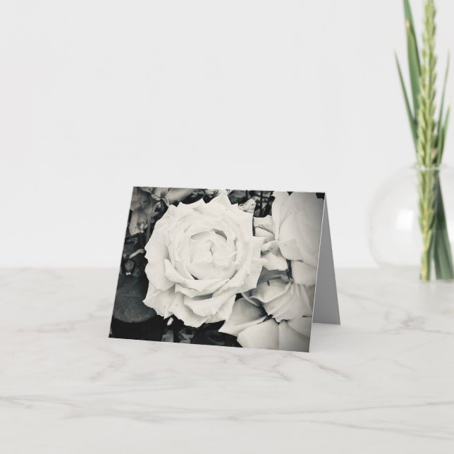 Verblasste graue Rose Karte (Vorderseite)