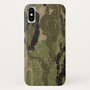 Verblaßte grüne Camouflage iPhone X Hülle