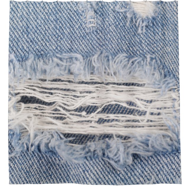 Verblasste Jeans Textur Duschvorhang (Vorderseite)