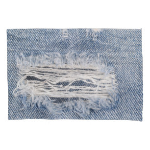 Verblasste Jeans Textur Kissenbezug