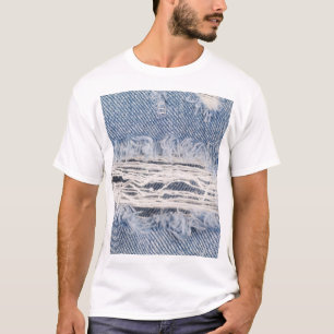 Verblasste Jeans Textur T-Shirt