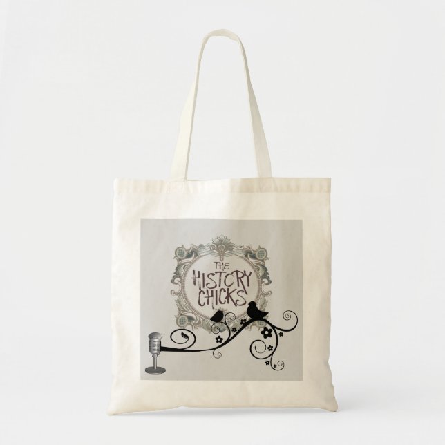 Verblaßte Küken des Logo-zwei und ein Mic Tragetasche (Vorne)