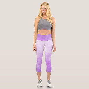 Verblasste lila Streifen mit Farbverlauf    Capri Leggings