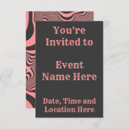 Verblasste rosa Zebrastreifen Einladung